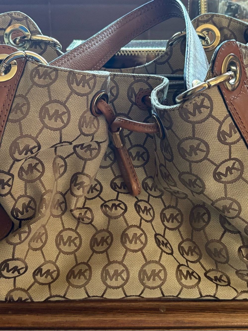 Michael Kors Brown Logo Tote Bag